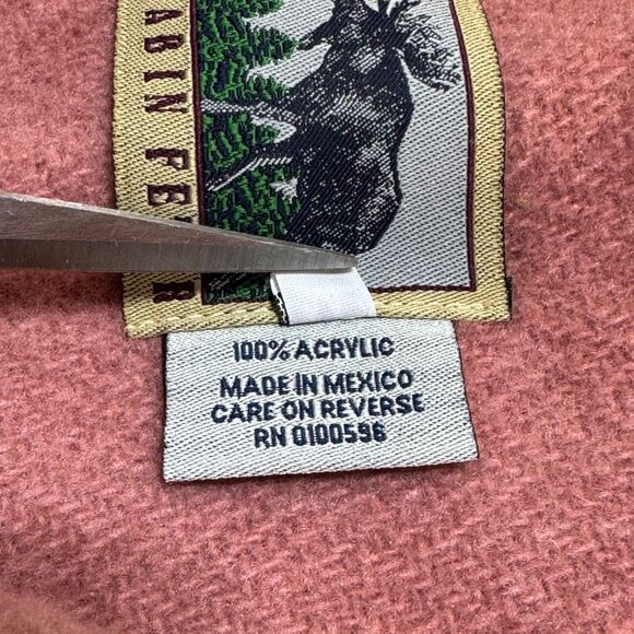 Cabin Fever Sweater Heavyweight Size Medium Acrylic Pink Hummingbirds Flowers - Picture 7 of 9